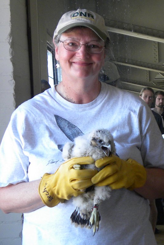 Barb_Baldinger and Anasazi at U of M, Flint, 7/12/2012