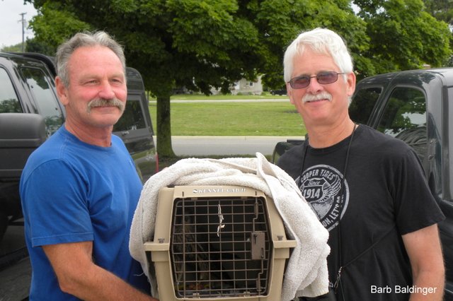 Dave Hogan, Miller and Dan Miller at the Blue Water Bridge in Port Huron by Barb Baldinger 7-7-2014